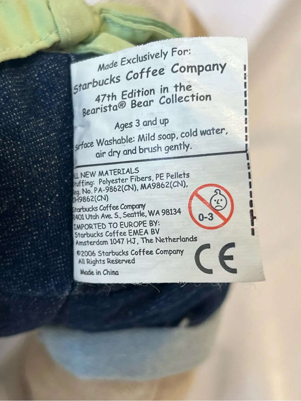 Starbucks 2006 Gardener Bearista Bear
